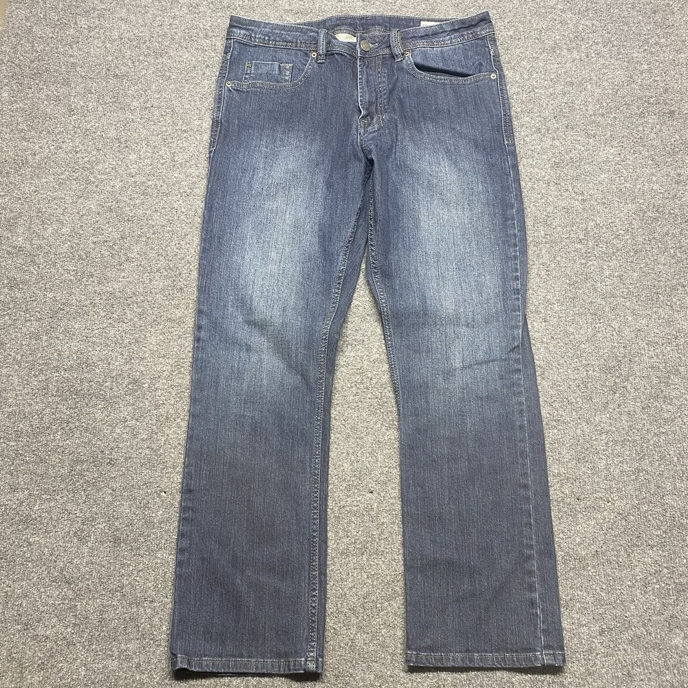 Buffalo David Bitton Jeans Mens 34x30 Blue Straight Stretch Driven X Basic Dark